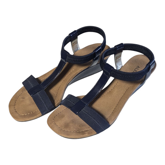 Alfani - Women's Step 'N Flex Voyage Wedge Sandals - Navy - Size 6M-With Box - Picture 1 of 6